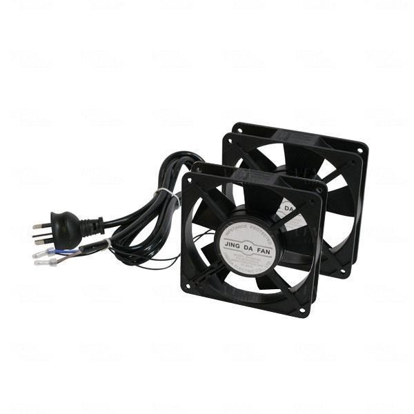 LDR 2 Way Fan Kit - 2X Fans - Black - For Installation In LDR Hinged & Single Section Racks