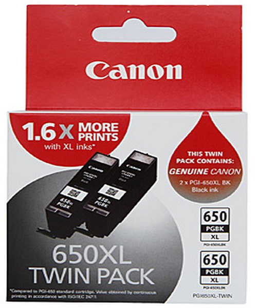 Canon PGI 650 XL Original Extra Large Yield Inkjet Toner Cartridge - Twin-pack - Pigment Black - 2 Pack