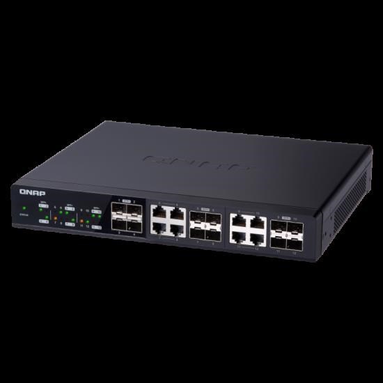 Qnap 12Port 10GBPS Switch, 4 SFP+, 8 SFP+ And RJ 45 Combo Port