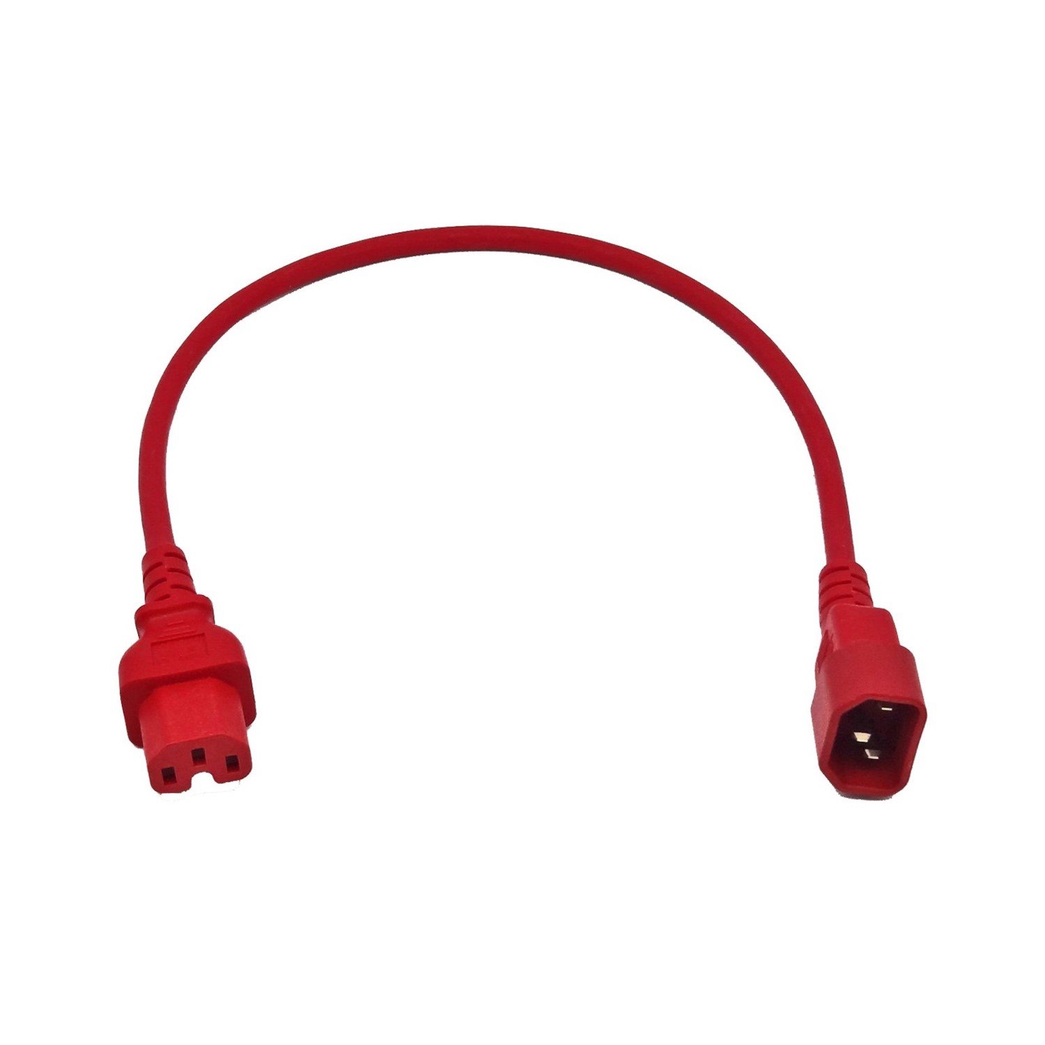 4Cabling Iec C14 To C15 High Temperature Power Cable Red 0.5M