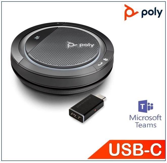 Poly Plantronics/Poly Calisto 5300-M With Usb-C BT600 Dongle, Bluetooth Speakerphone, Teams Certified, Portable And Personal, Easy Connect And Control