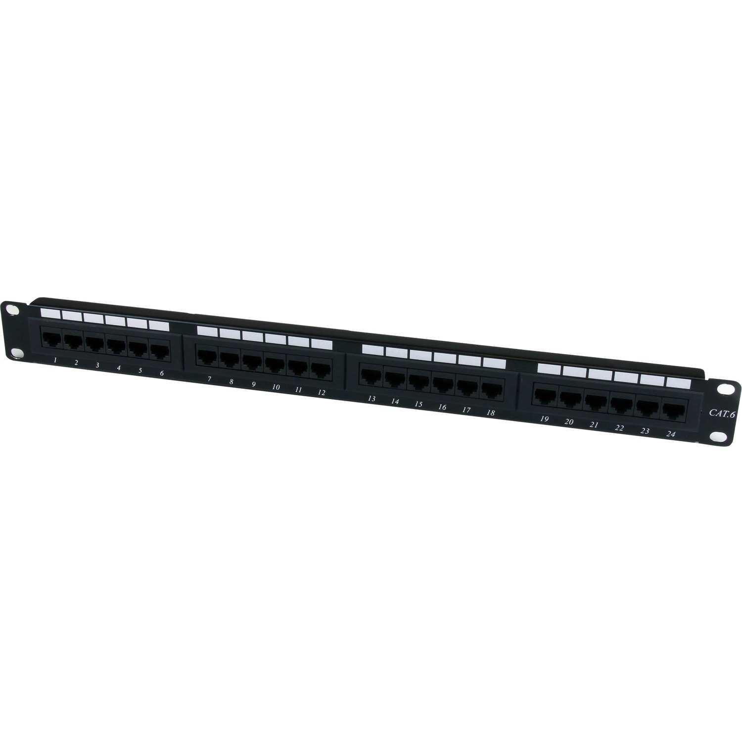 24 Port(s) Network Patch Panel - Black - Cat5e