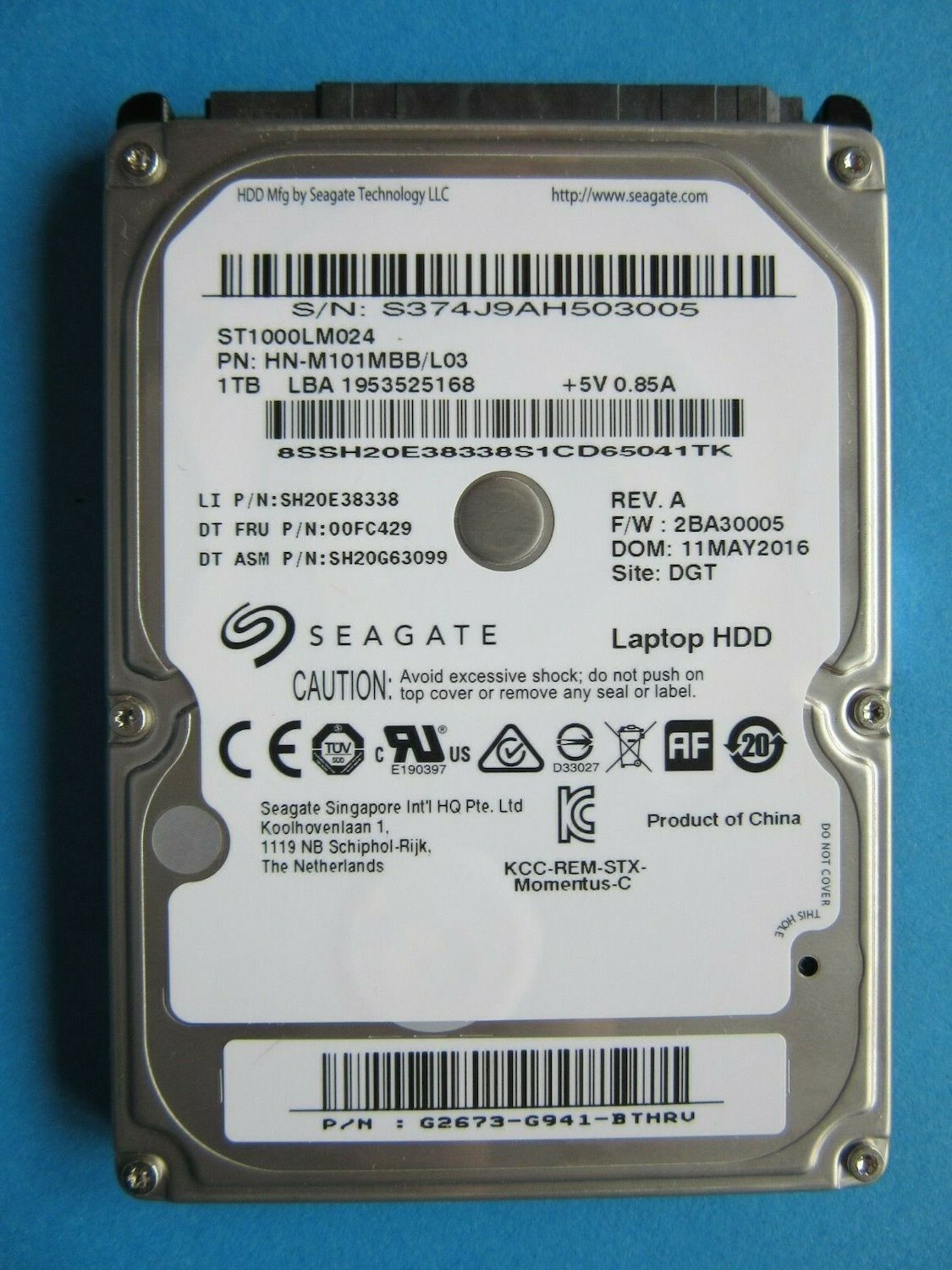 Seagate ST1000LM024 1TB 2.5" HDD