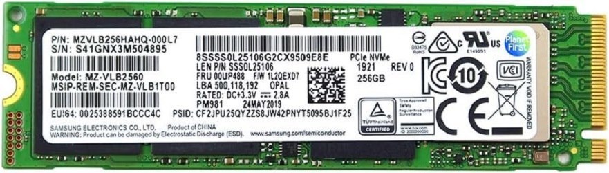 Samsung MZ-VLB2560 256GB M.2 PCIe NVME