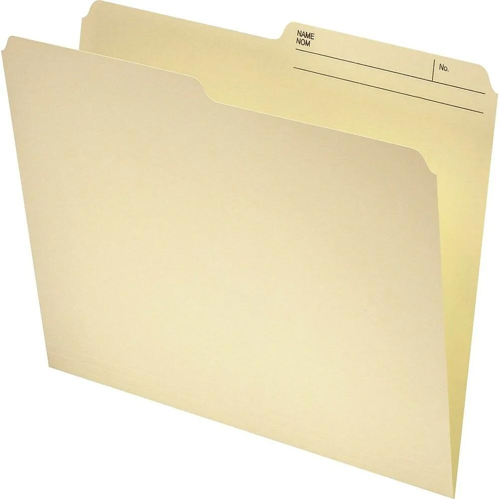 Recycled 1/2 Cut Manila File Folders - Letter Size - 250 Pack