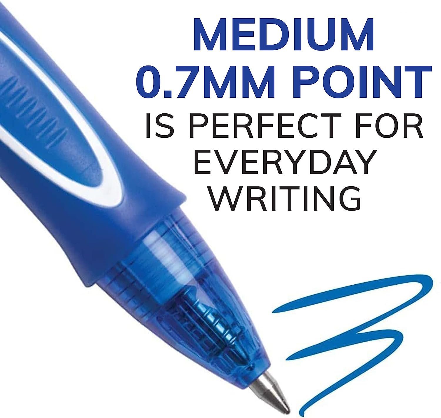 [LOW STOCK] BIC Gel-ocity Quick Dry Gel Pen, Medium Point (0.7mm), Blue, For a Smooth Writing Experience, 12 Count (Pack of 1) Bic Gel-ocity Pens