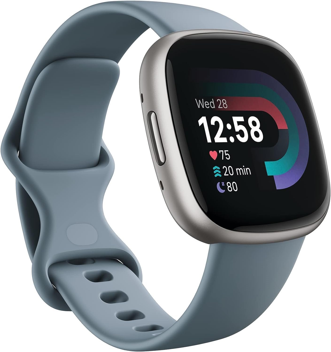 Fitbit Versa 4 Fitness Smart Watch - Daily Readiness, Gps, 24/7 Heart Rate, 40+ Exercise Modes, Sleep Tracking and More, Platinum, One Size (S and L Bands Included)