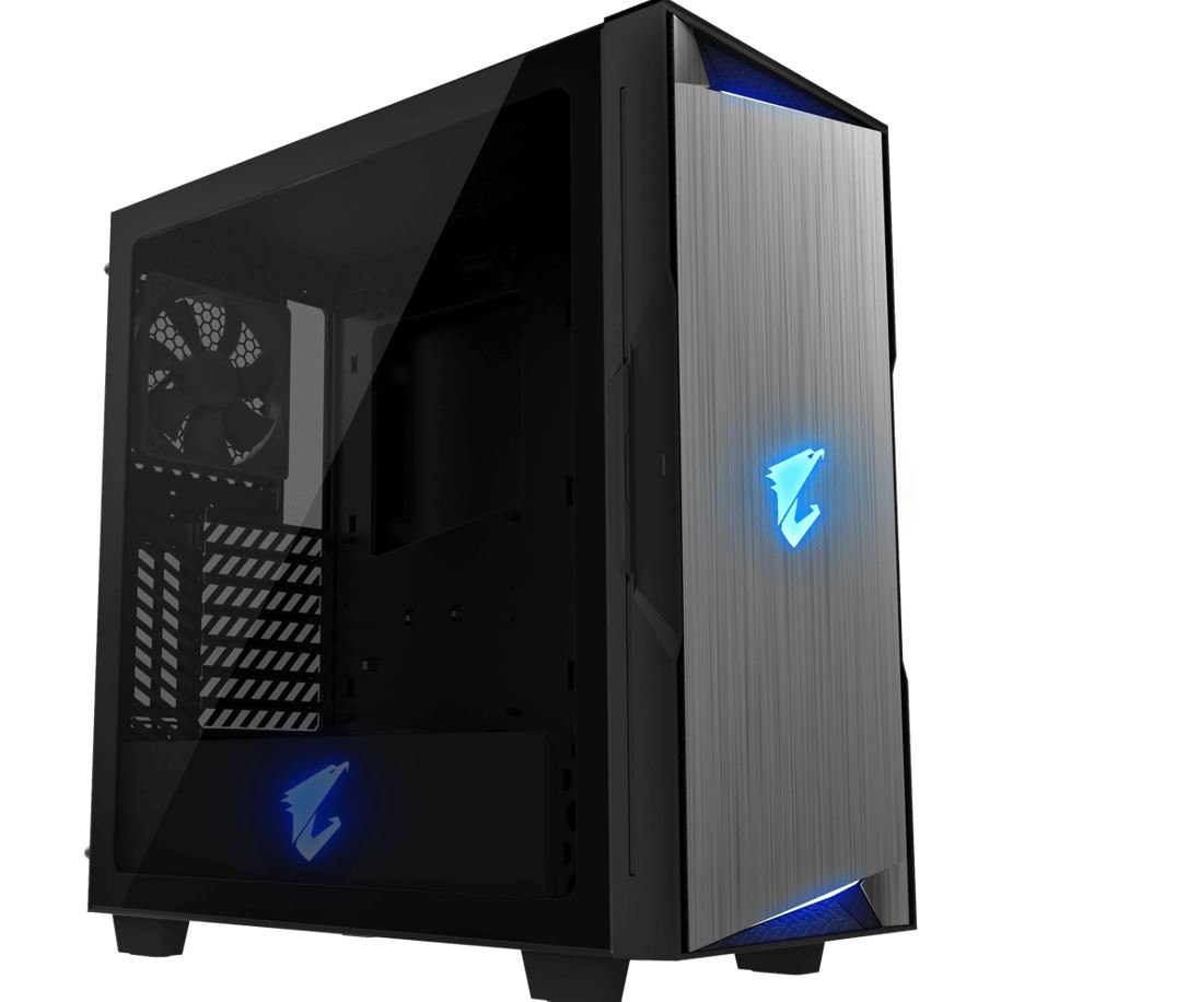 Gigabyte Ac300g Tempered Glass Atx Mid-Tower PC Gaming Case 2X3.5' 3X2.5' RGB Detachable Dust Filter Liquid Cooling Compatible Psu Shroud Hdmi Usb-C