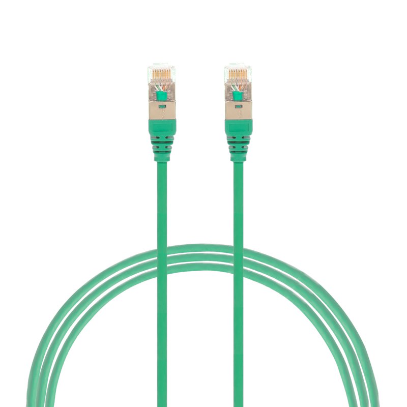 4Cabling 1.5M Cat 6A RJ45 S/FTP Thin LSZH 30 Awg Network Cable. Green