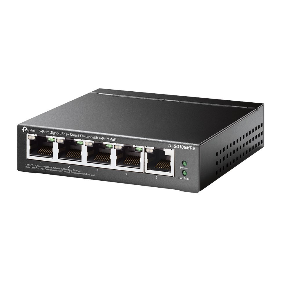 TP-Link Tl-Sg105mpe | 5-Port Gigabit Easy Smart Switch With 4-Port PoE+