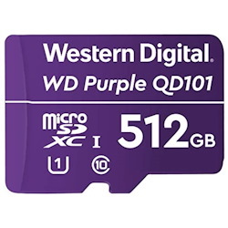 Western Digital WD Purple 512GB MicroSDXC Card 24/7 -25°C To 85°C Weather & Humidity Resistant For Surveillance Ip Cameras mDVRs NVR Dash Cams Drones