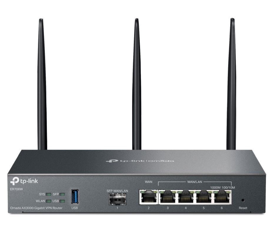 TP-Link Omada 4G+ Cat6 Ax3000 Gigabit VPN Router(ER706W-4G), 5-Year WTY