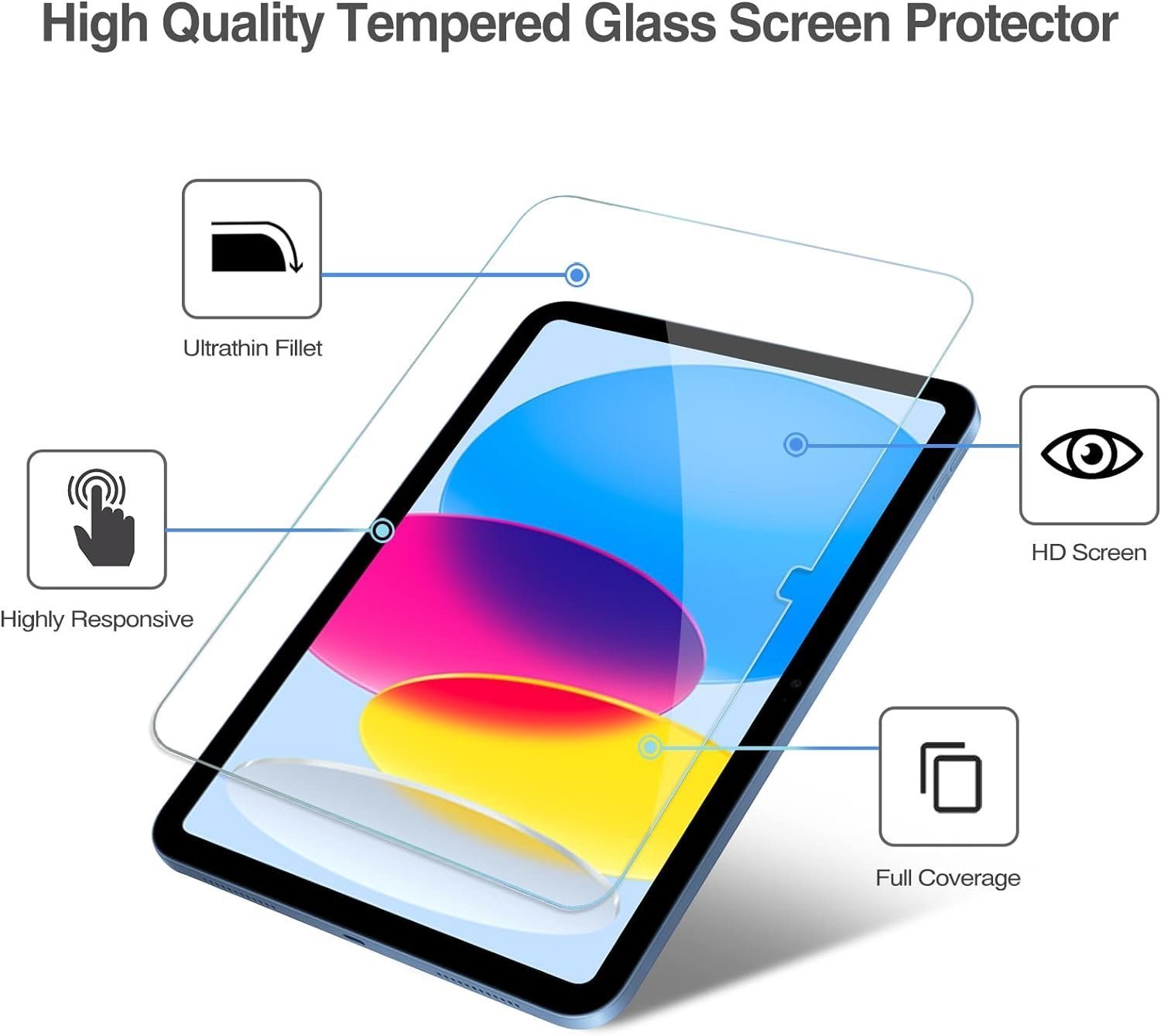 Tempered Glass Screen Protector for iPad  10th Generation