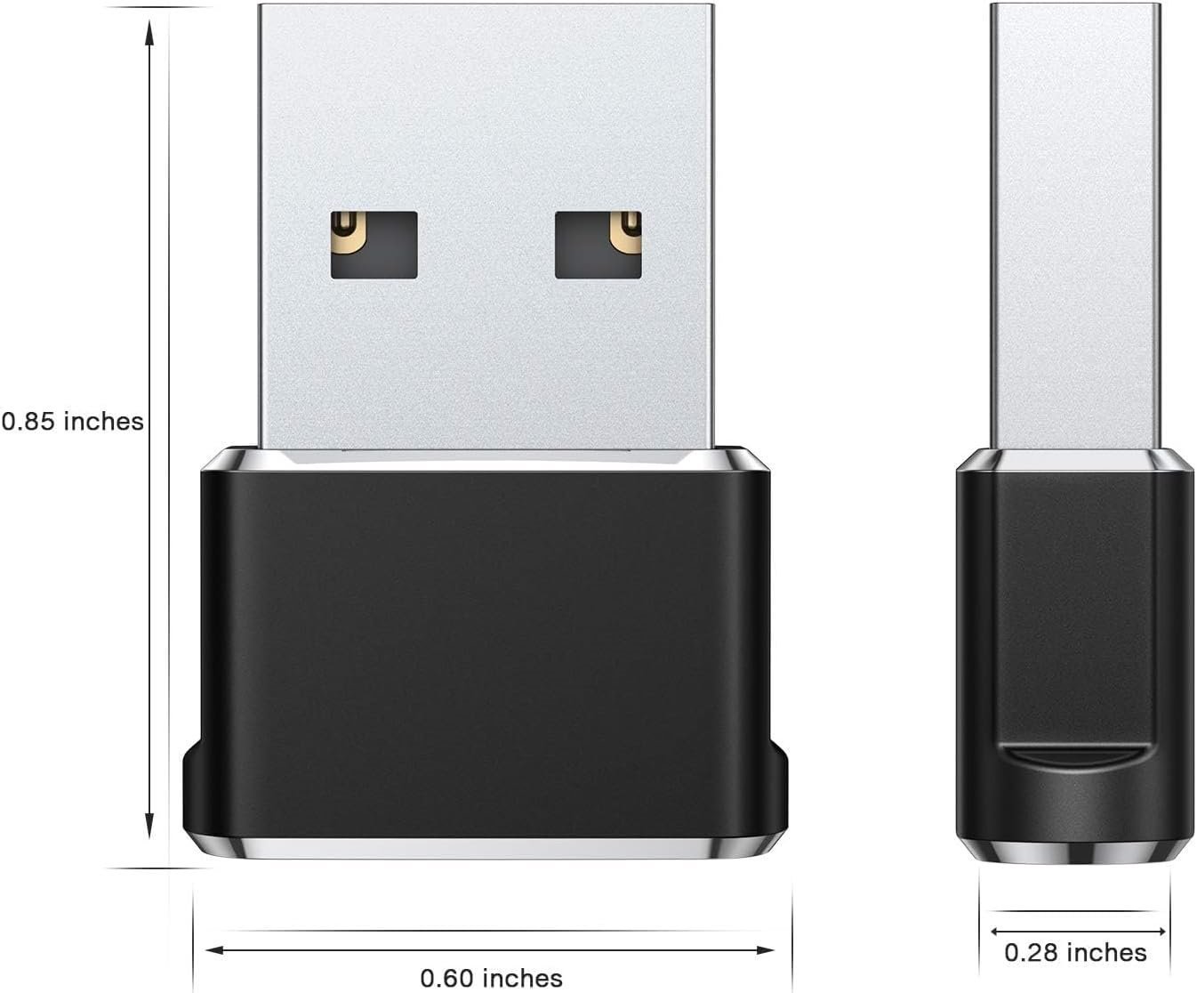 USB-C to USB-A Adapter, USB 5Gbps, Compact USB-C Male to USB-A Female Adapter M/F