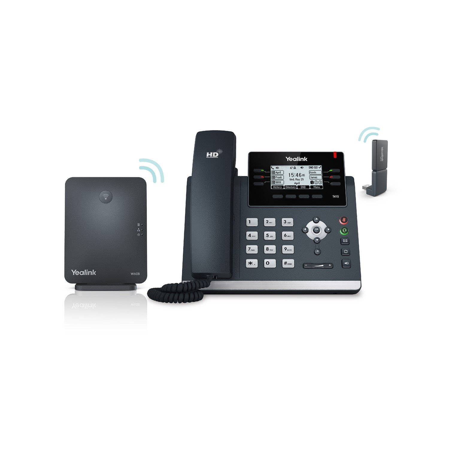 Yealink Yealiink (W41P) Dect Desk Phone W41P Is A Package Of T41S, W60B And Dect Dongle DD10K