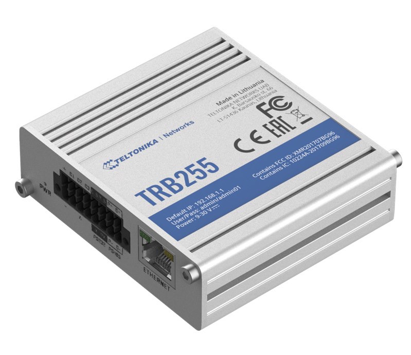 Teltonika TRB255 - Industrial Gateway Equipped With A Number Of Input/Output, Serial, Ethernet Ports And Lpwan Modem