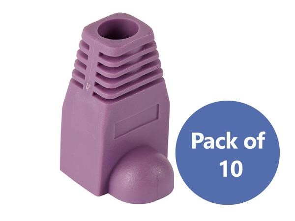 4Cabling RJ45 Cable Boots - 10 Pack-Purple