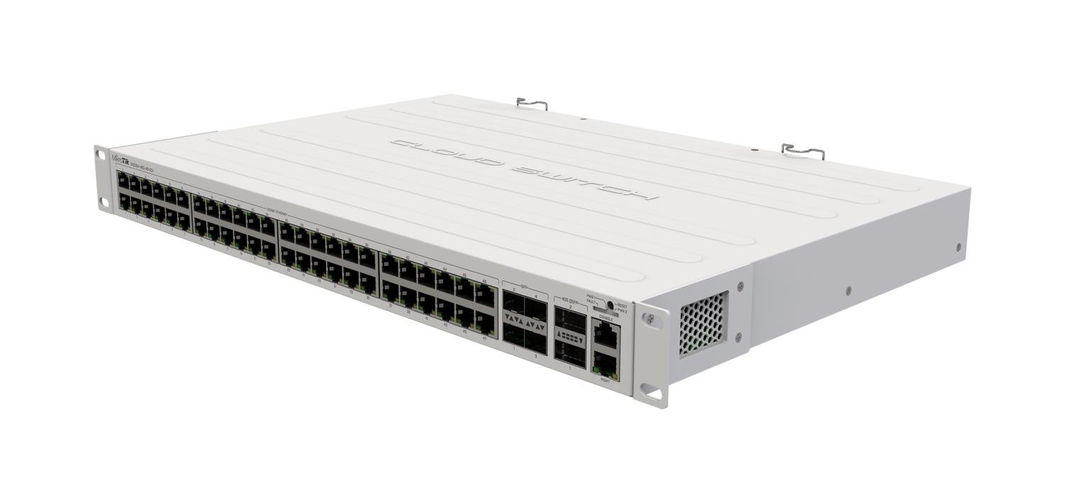 MikroTik (CRS354-48G-4S+2Q+RM) 48 Port Gigabit Switch; with 4x SFP+ Cages, 2x 40G QSFP+ 1U Rackmount Dual Boot