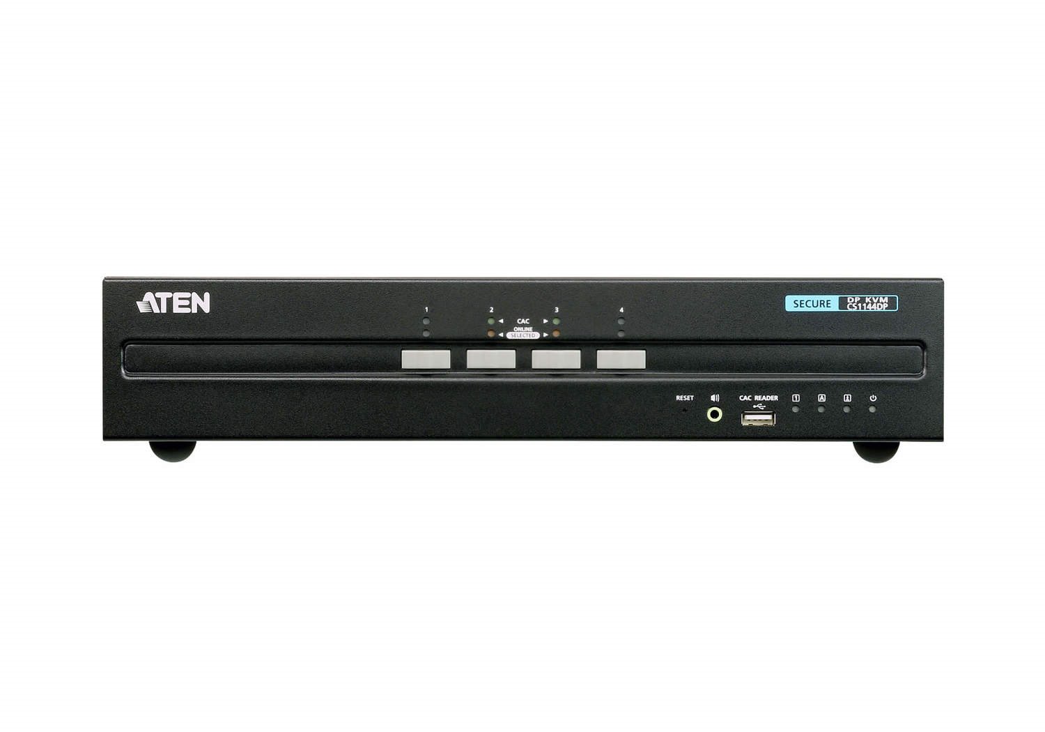 Aten 4-Port Usb DisplayPort Dual Display Secure KVM Switch (PSS PP V3.0 Compliant), Enable And Disable Cac Devices BY Port, With Cac Black