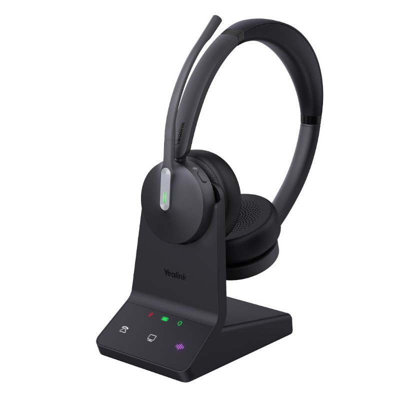 Yealink WH64 Dual Uc Dect Wireless Headset, Dect & Bluetooth Wireless Technology,3-Mic Noise Cancellation,UC Certified, Charging Stands, Carrying Bag