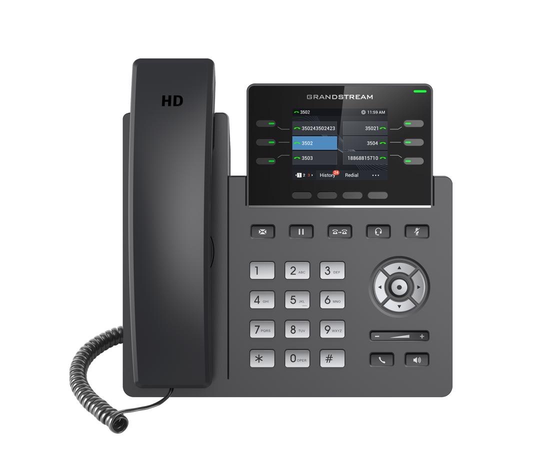 Grandstream GRP2613 6 Line Ip Phone, 3 Sip Accounts, 320X240 Colour Screen, HD Audio, Powerable Via Poe