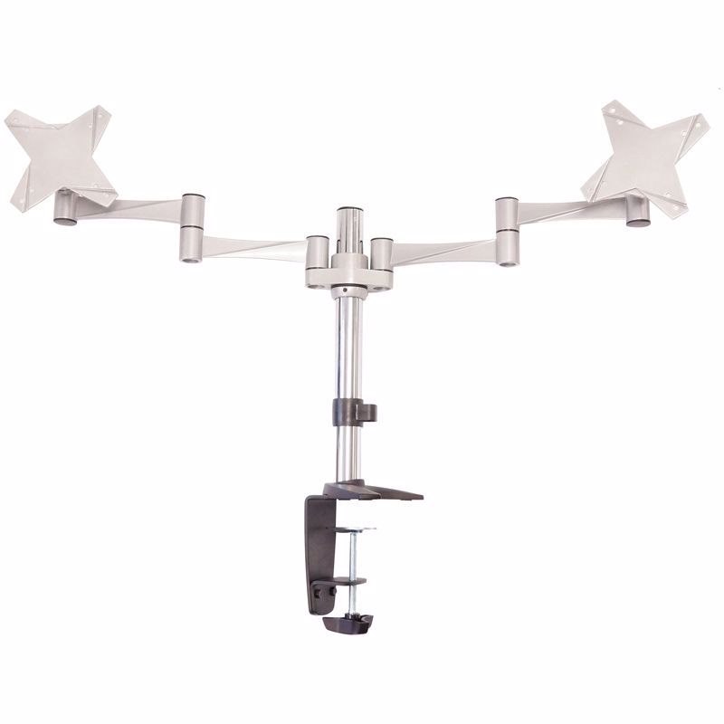 Astrotek Dual Monitor Arm Desk Mount Stand 43CM For 2 LCD Displays 21.5' 22' 23.6' 24' 27' 8KG 30° Tilt 180° Swivel 360° Rotate Vesa 75X75 100X100