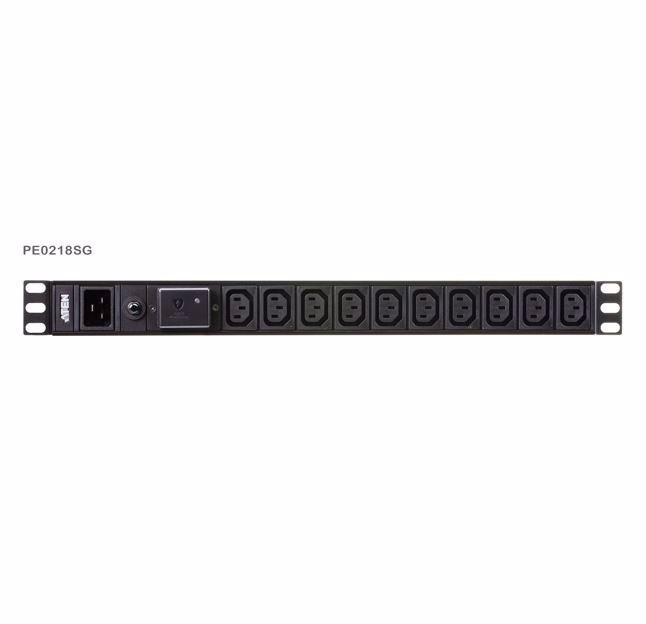 Aten 1U Basic Pdu With Surge Protection, 17 X Iec C13, 1 X Iec C19, 16A Max, 100-240 Vac, 50-60 HZ, Overcurrent Protection, Alumnum Material