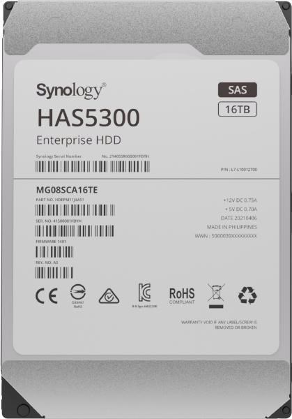 Synology -Enterprise Storage For Synology Systems, 3.5" Sas Hard Drive, Has5300 , 16TB,5 YR WTY.