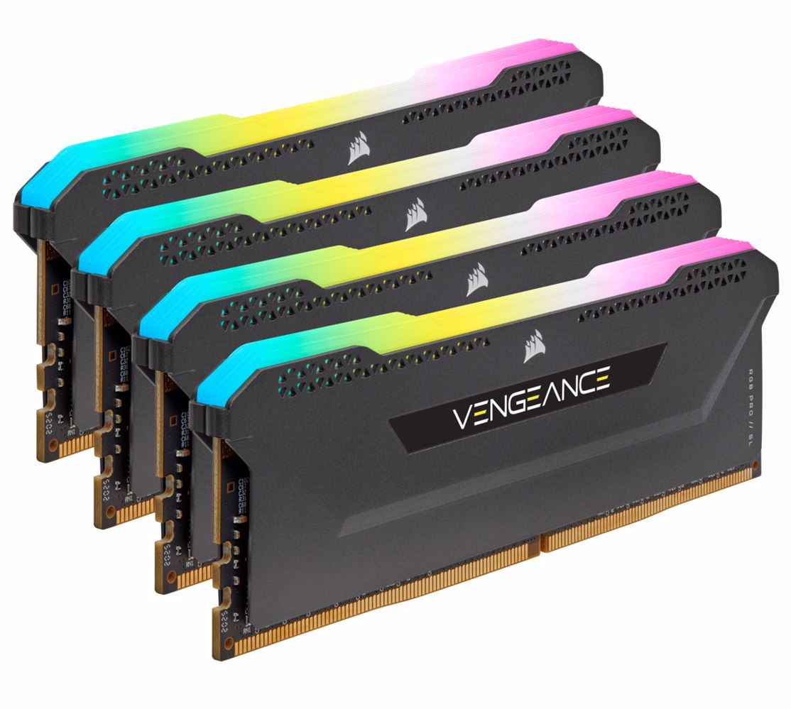 Corsair Vengeance RGB Pro SL 32GB (4x8GB) DDR4 3600Mhz C18 Black Heatspreader Desktop Gaming Memory