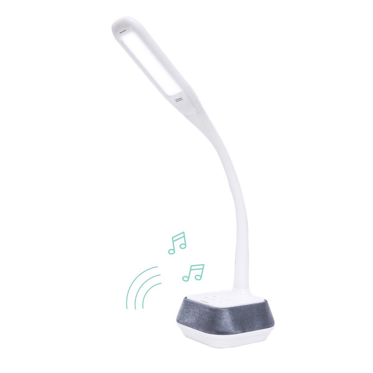 Mbeat® actiVIVA Led Desk Lamp With Bluetooth Speaker - 12V 1.5A 5W/Led Illumination Switches/Warm Cool Modes/Rubberized Flexible Neck/Touch Sensitive(