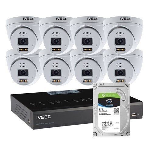 Ivsec LX Series Kit 8 X Nc119xa 4MP Ip Cam + NR308XC-2TB 8 X PoE NVR 4K, Ivs