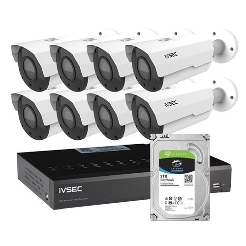 Ivsec X Series Kit 8 X NC317XC 5MP Ip Cam + NR308XC-2TB 8 X PoE NVR 4K, Ivs