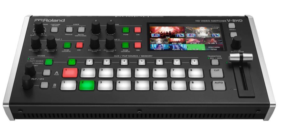 Roland V-8HD STR Video Switcher Web Streaming Bundle with UVC-01 HDMI Encoder