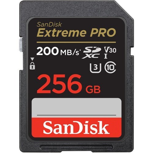 SanDisk Extreme Pro 256gb SD,200/140MB/s RW,C10,UHS,U3