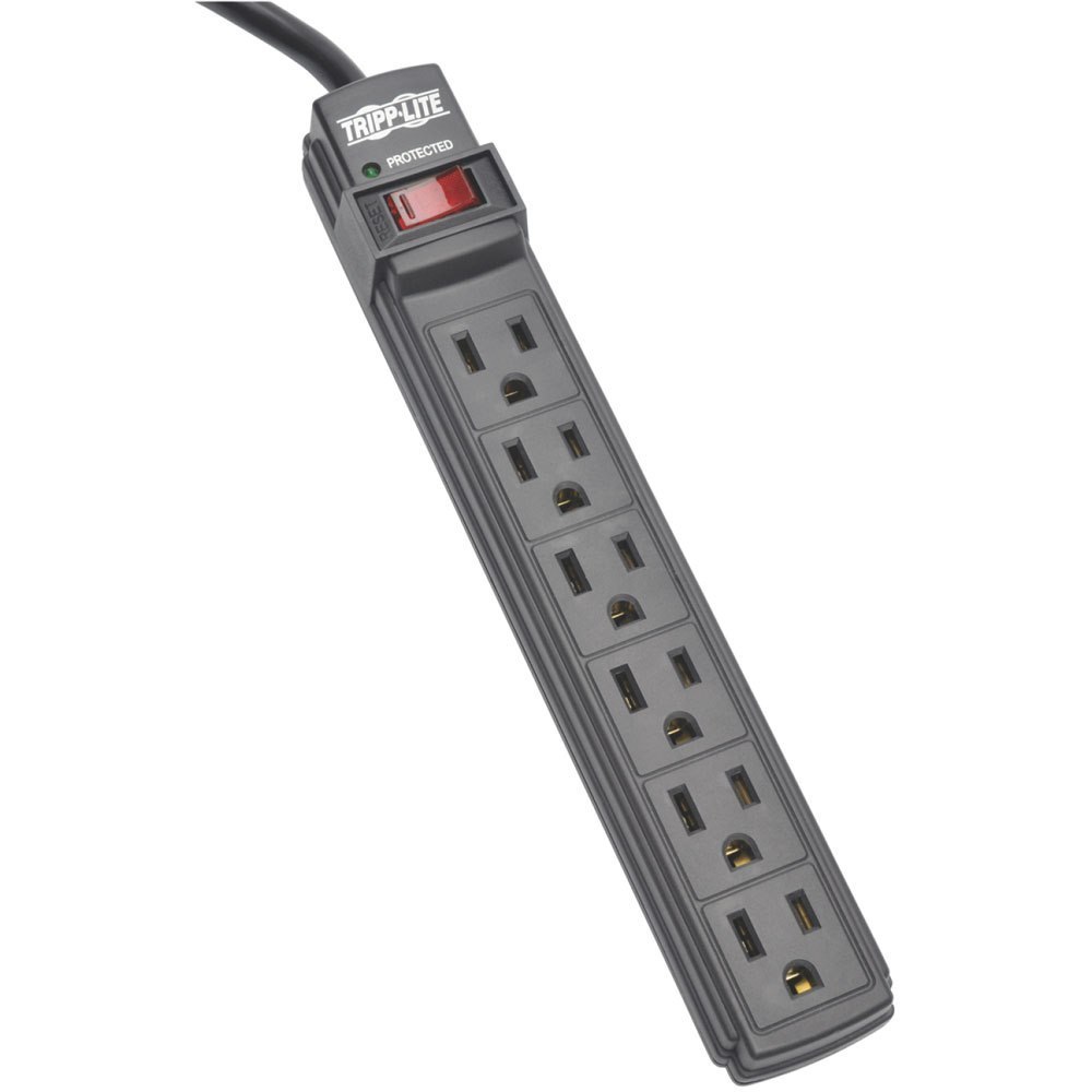 Eaton 6 Outlet Power Strip Nema 5-15R Ac 6 FT Cord 5-15P Black Housing