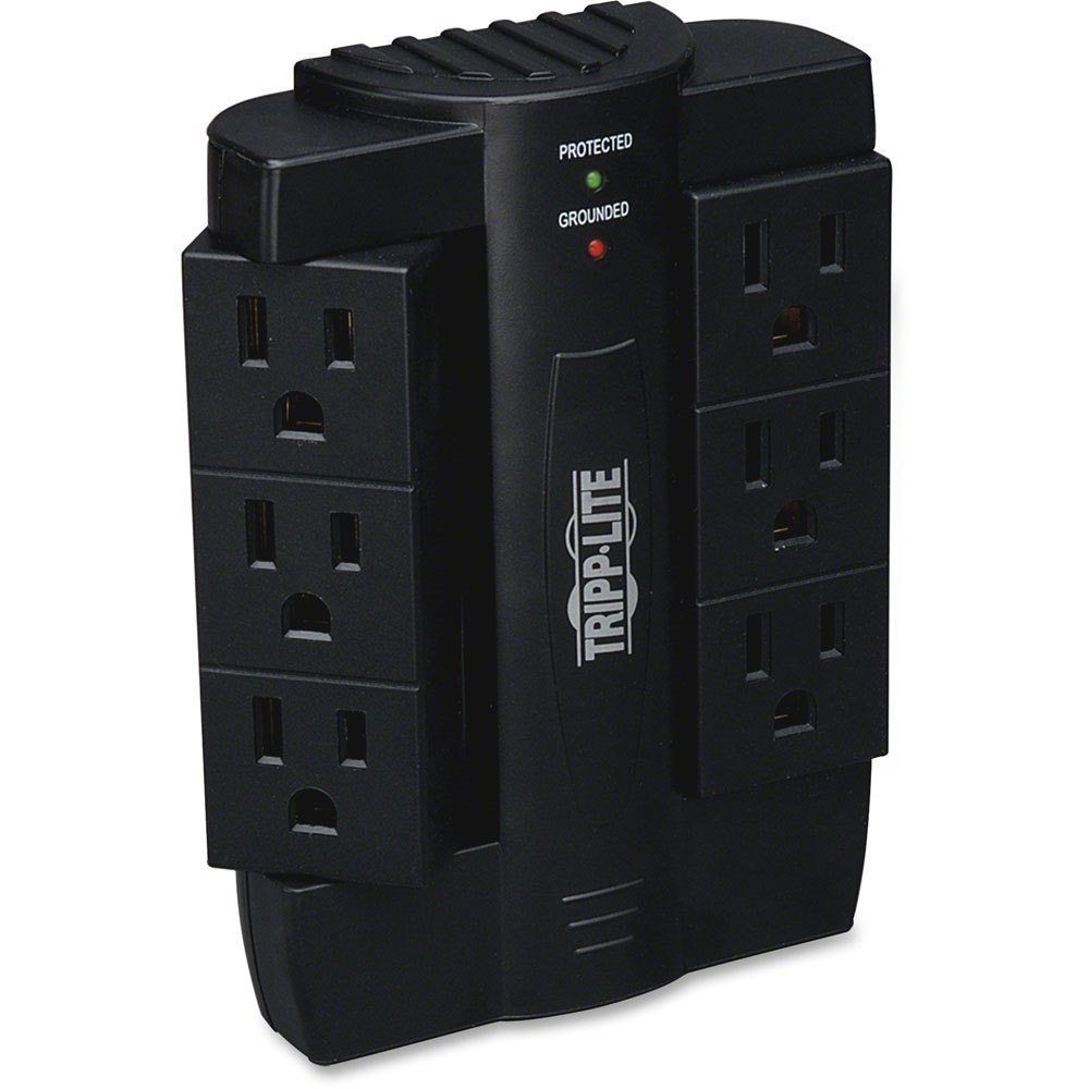 Eaton Surge Protector Swivel 6 Outlet Wallmount Diret Plug In 120V BK