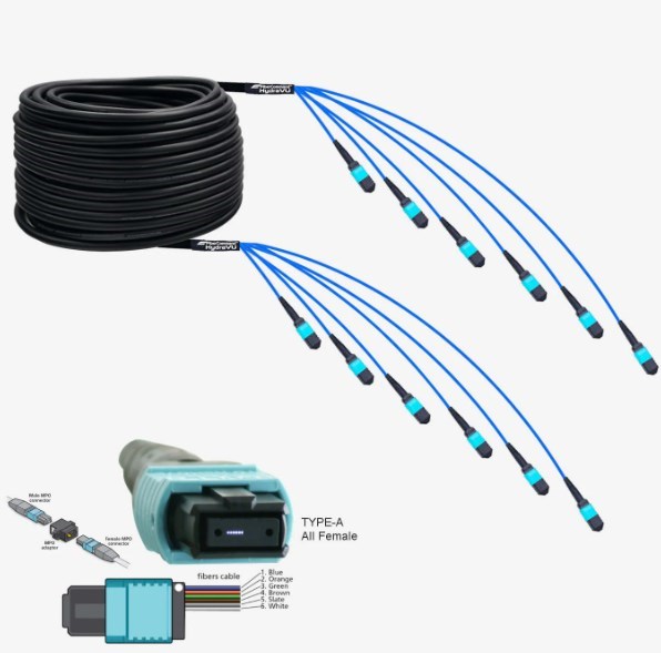 FiberCommand Hydraview 36 | Fiber Optic Cable 36 Strands Pre-Terminated With 6 Mpo 50 FT