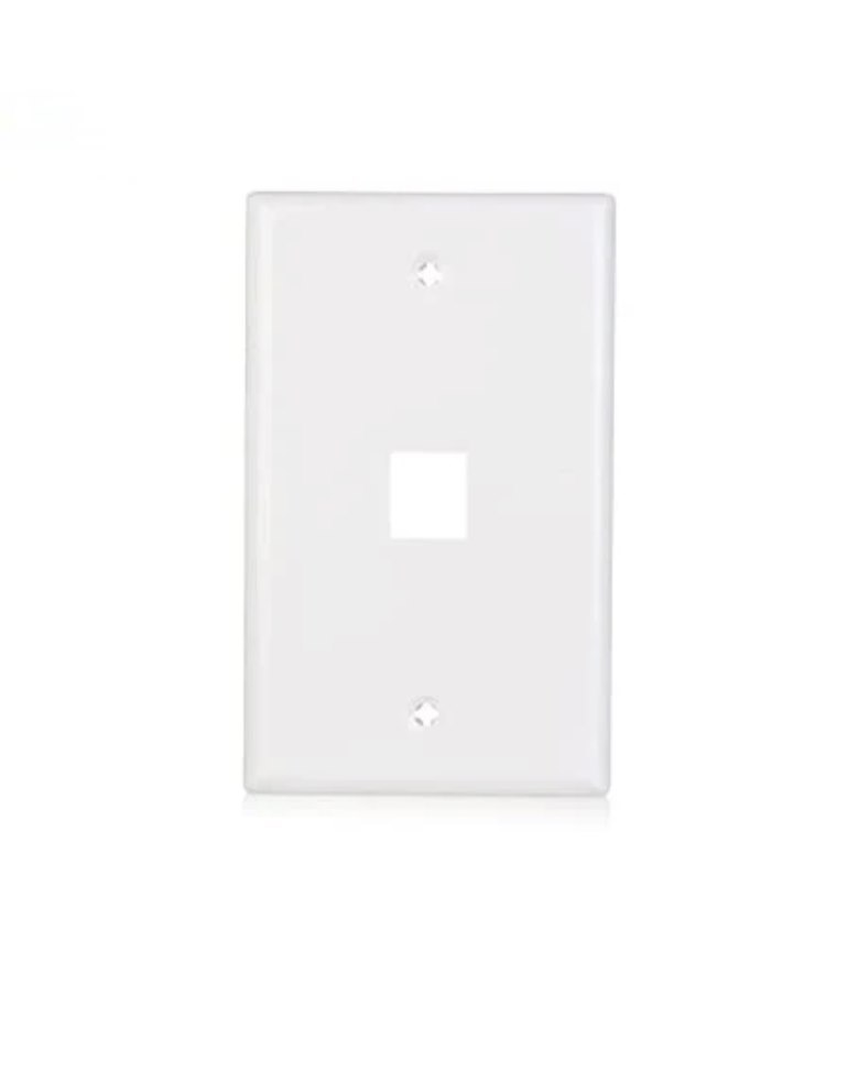 FiberCommand Wall Plate 1-Port | Keystone Jack Wall Plate In White