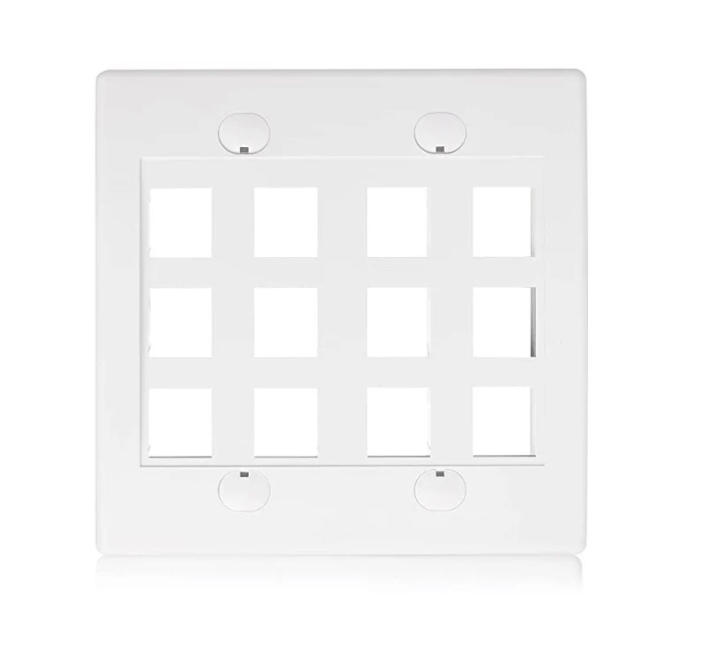 FiberCommand Wall Plate 12-Port | Keystone Jack Wall Plate In White