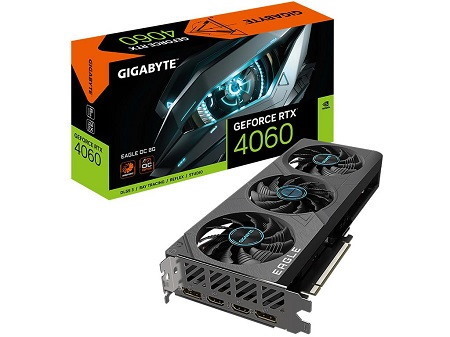 Gigabyte RTX 4060 Gpu, PCIe16, DP(2), Hdmi(2), 8GB GDDR6, Eagle Oc, 3YR