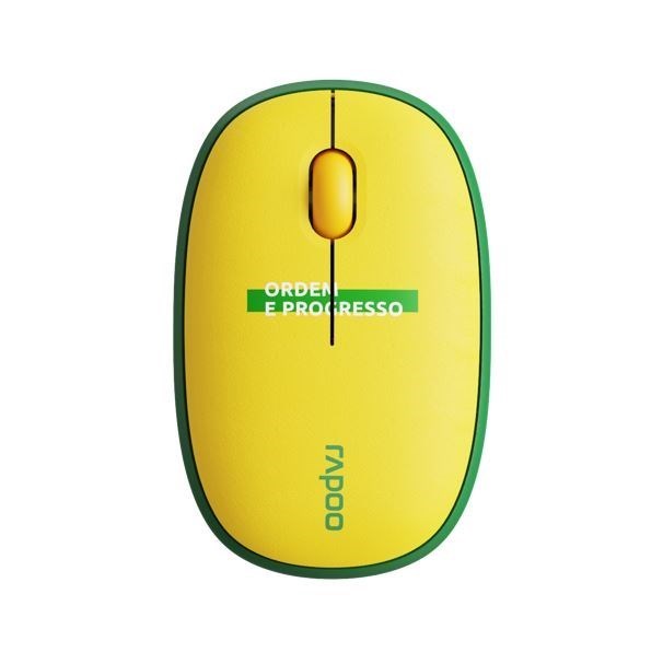 Rapoo Multi-Mode Wireless Mouse Bluetooth 3.0, 4.0 And 2.4G Fashionable And Portable, Removable Cover Silent Switche 1300 Dpi Brazil - World Cup