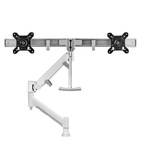 Atdec Desk Mount for Monitor, Display Screen, Curved Screen Display, Flat Panel Display - White - Landscape/Portrait