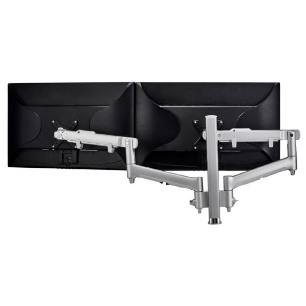 Atdec Awm Dual Monitor Arm Solution - Dynamic Arms - 400MM Post - Grommet Clamp - Silver