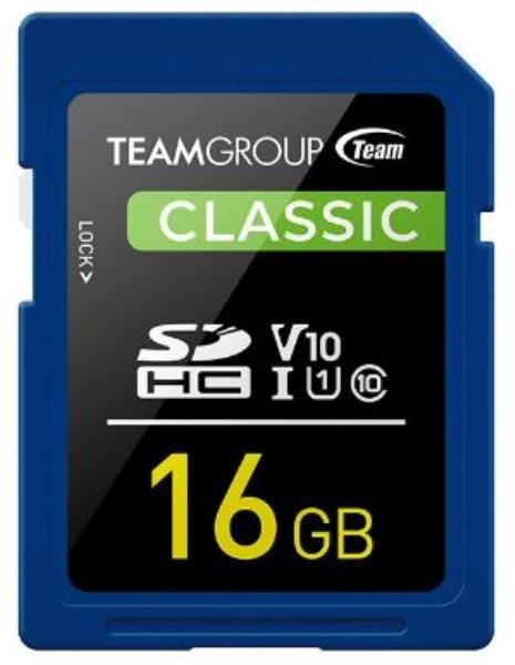 Team Group Classic SDHC Uhs-1 V10 SD Memory Card 16GB, R/W (Max) 80MB/s 15MB/s