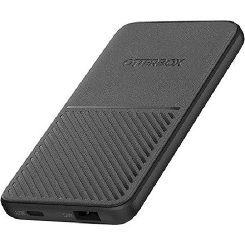 OtterBox Power Bank 5K mAh - Dark Grey (78-80641), Dual Port Usb-C (12W) & Usb-A (12W), Includes Usb-C Cable (15CM), Durable, Perfect For Travel