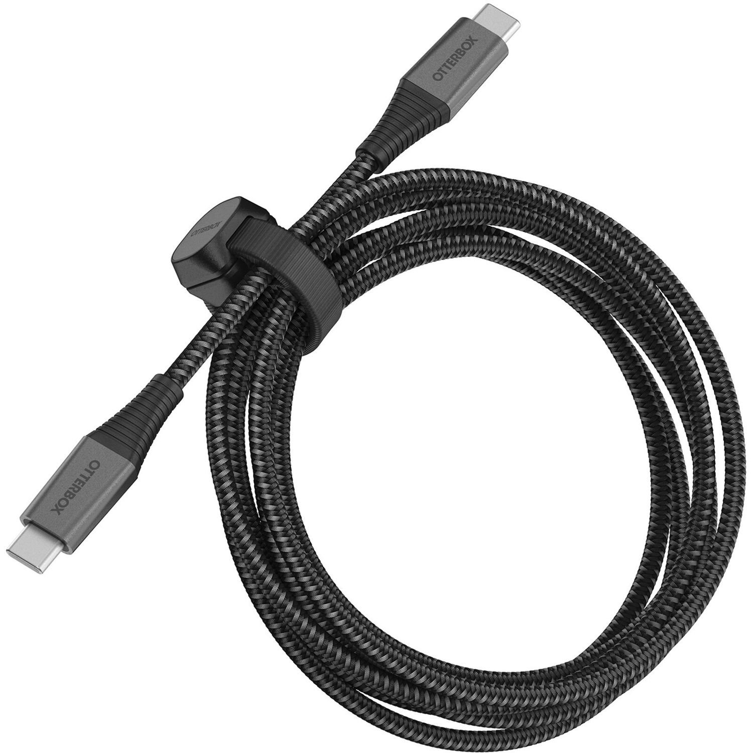 OtterBox Usb-C To Usb-C Premium Pro Fast Charge Cable (2M) - Black (78-80888), Usb PD (60W), Bend/Flex-Tested 30K Times, Braided Nylon, Rugged, Usb-If