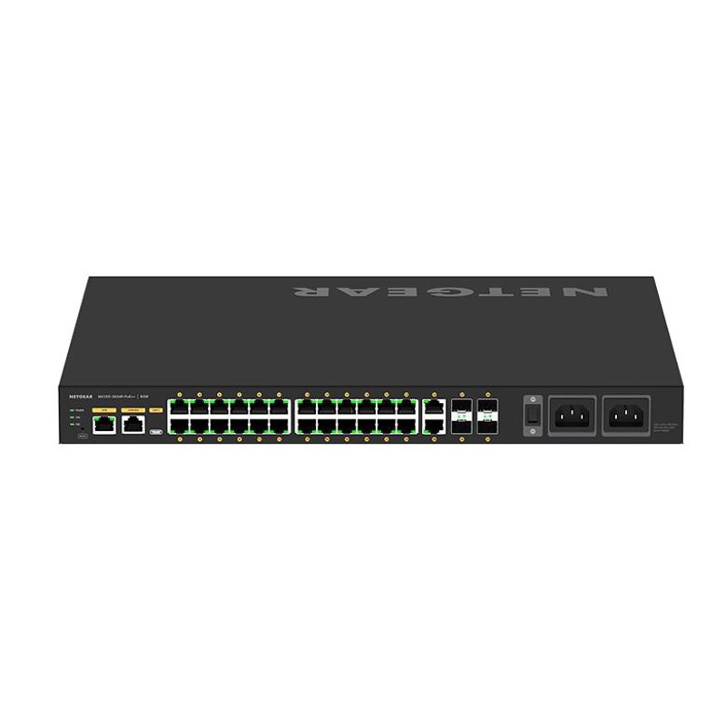 Netgear Av Line 26-Port Managed Switch, Ultra90 Poe++(24) 1440W, GbE(2), SFP(4), Life WTY