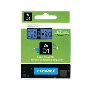 Dymo D1 (SD45016/S0720560) Label Cassette, 12MM X 7M - Black On Blue