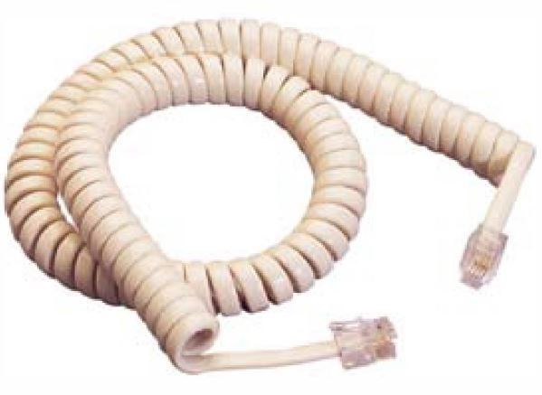 4Cabling 3M Handset Curly Cord | 4P4C Ivory