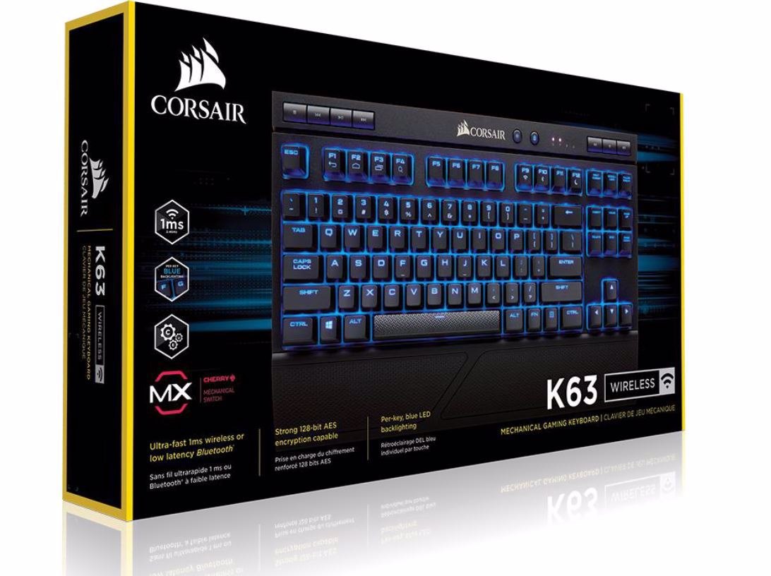 Corsair K63 Keyboard - Cable Connectivity - USB 2.0 Interface - Black